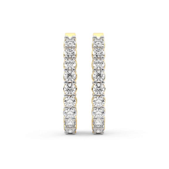 10kt Yellow Gold Isla Round Lab Diamond Hoop Earrings (1 Ct. Tw.) right