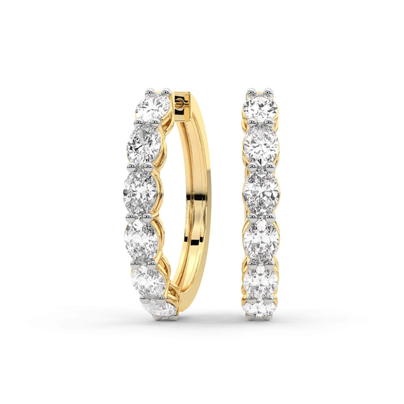 14kt Yellow Gold Saylor Oval Lab Diamond Hoop Earrings (4 Ct. Tw.) front image