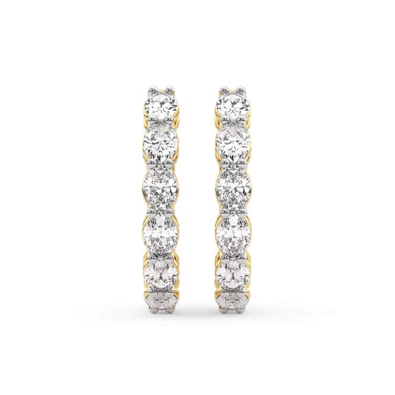 14kt Yellow Gold Saylor Oval Lab Diamond Hoop Earrings (4 Ct. Tw.) right