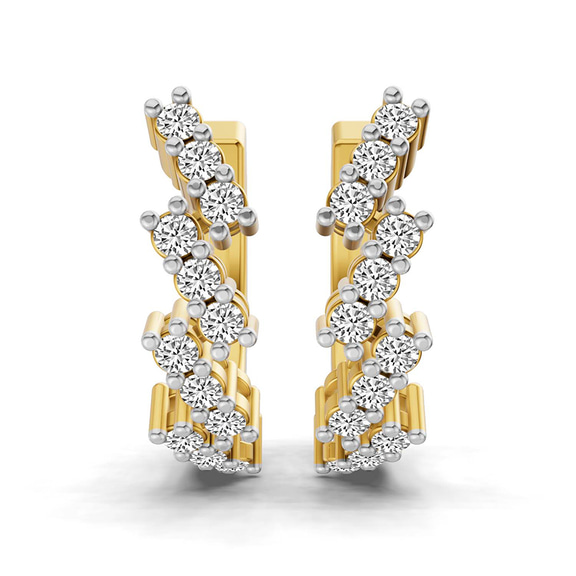 10kt Yellow Gold Capella Round Lab Diamond Huggie Earrings (1/3 Ct. Tw.) left