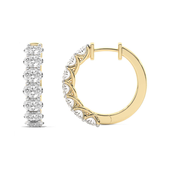 14kt Yellow Gold Jovana Oval Lab Diamond Hoop Earrings (5 Ct. Tw.) side right image one