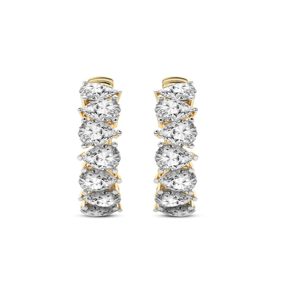 10kt Yellow Gold Eudora Pear Lab Diamond Hoop Earrings (1 Ct. Tw.) standing product image one