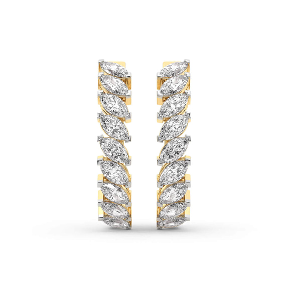 14kt Yellow Gold April Marquise Lab Diamond Hoop Earrings (1 Ct. Tw.) standing product image one