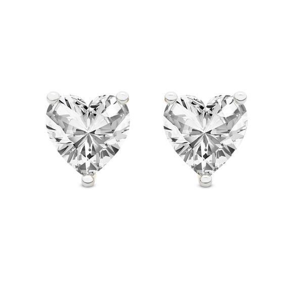 10kt Yellow Gold Three Prong Heart Lab Diamond Stud Earrings (6 Ct. Tw.) front image