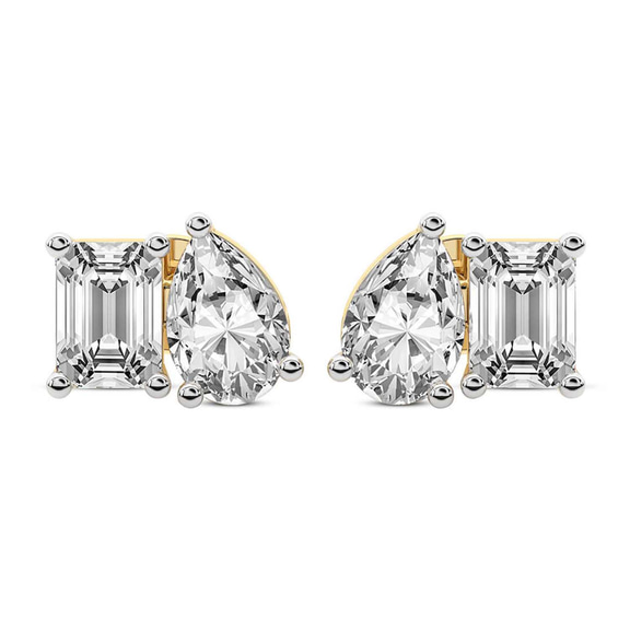 10kt Yellow Gold Double Delight Lab Diamond Stud Earrings (3 Ct. Tw.) front image