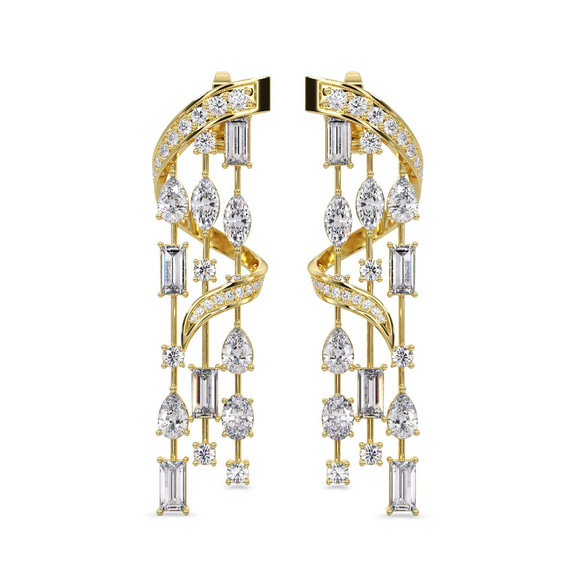 10kt Yellow Gold Chandelier Dangling Earrings (7 Ct. Tw.) right
