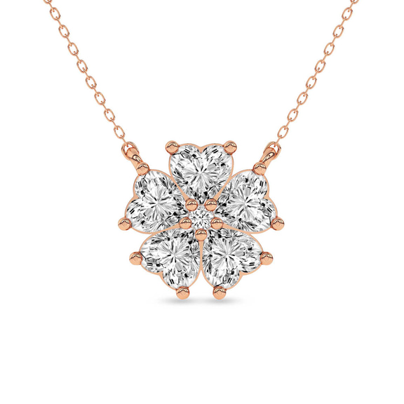 14ct Rose Gold Heart Bloom Lab Diamond Fashion Necklace (1 Ct. Tw.) front image