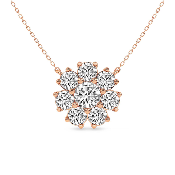 14ct Rose Gold Roselle Round Lab Diamond Fashion Necklace (1/2 Ct. Tw.) front image