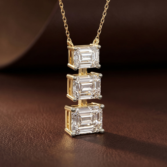 14ct Rose Gold Harmony Emerald Lab Diamond Fashion Necklace (1/2 Ct. Tw.) color product image one