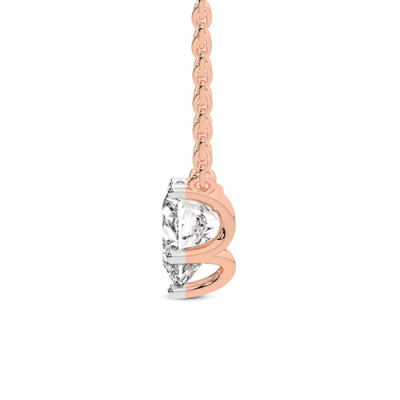10kt Rose Gold Amalia Heart Lab Diamond Solitaire Necklace (1/2 Ct. Tw.) standing product image one