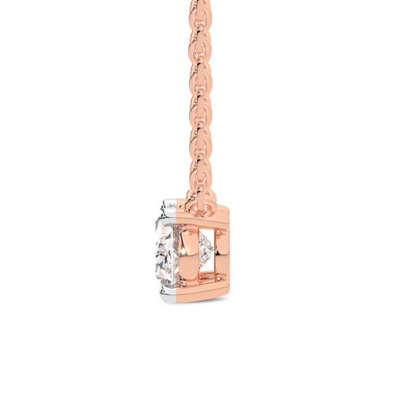 10kt Rose Gold Fernanda Oval Lab Diamond Solitaire Necklace (1/2 Ct. Tw.) standing product image one