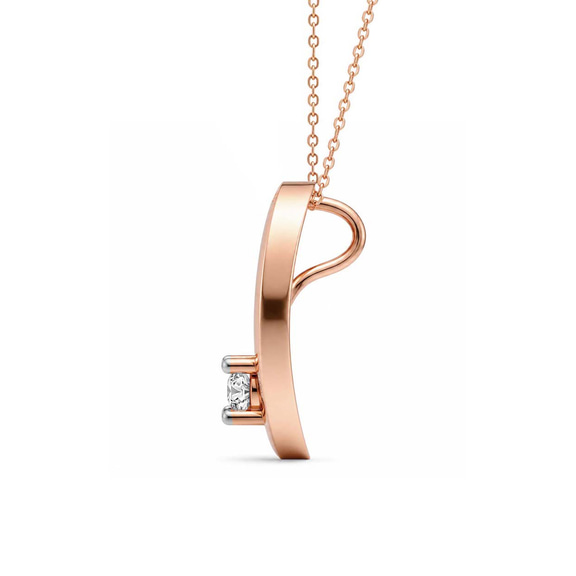 14kt Rose Gold Minimal Lab Diamond Initial C Necklace (1/5 Ct. Tw.) left
