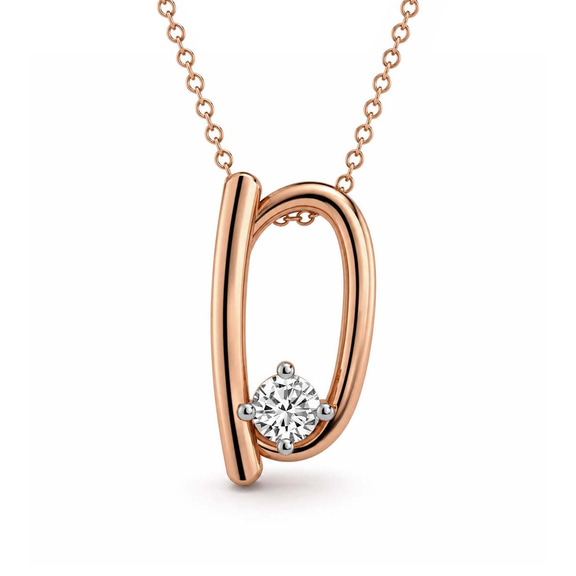 14kt Rose Gold Minimal Lab Diamond Initial D Necklace (1/5 Ct. Tw.) front image