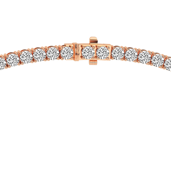 14kt Rose Gold Naomi Round Lab Diamond Tennis Necklace (5 Ct. Tw.) side right image one