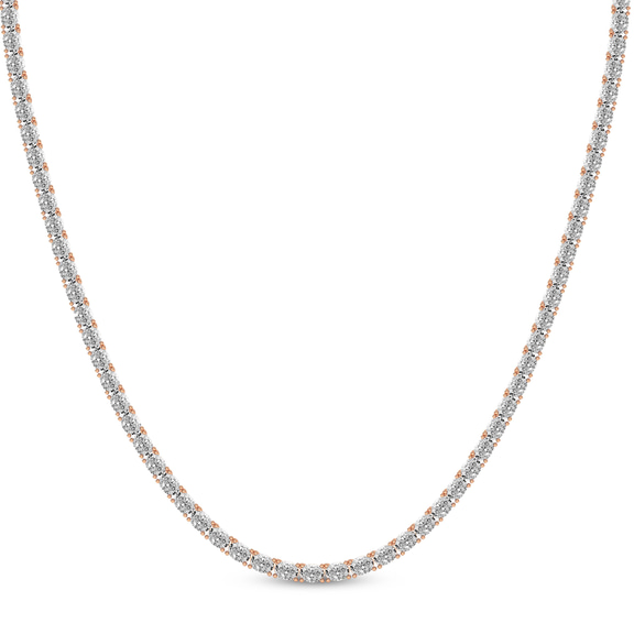 10kt Rose Gold Eden Oval Lab Diamond Tennis Necklace (10 Ct. Tw.) front image