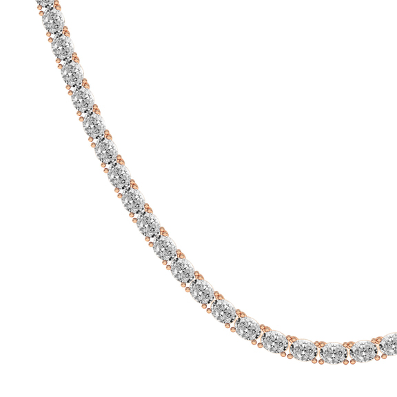 10kt Rose Gold Eden Oval Lab Diamond Tennis Necklace (10 Ct. Tw.) standing product image one