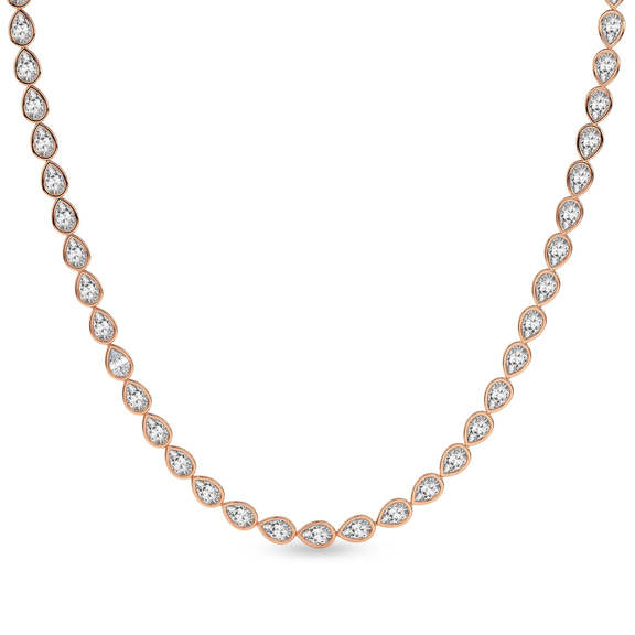 14kt Rose Gold Infinity Pear Lab Diamond Tennis Necklace (7 Ct. Tw.) front image