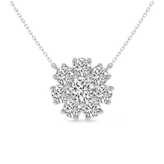 9ct White Gold Roselle Round Lab Diamond Fashion Necklace (1/2 Ct. Tw.) front image