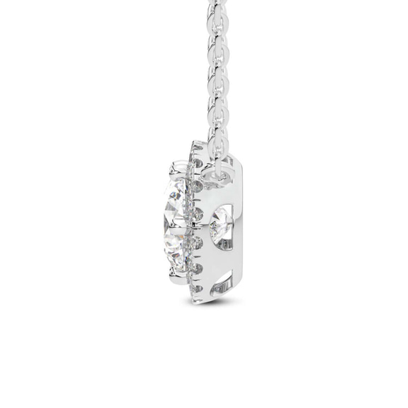 Platinum Belleza Halo Lab Diamond Solitaire Necklace (5 Ct. Tw.) standing product image one