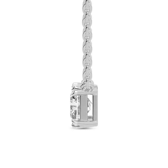 10kt White Gold Savannah Radiant Lab Diamond Solitaire Necklace (1/2 Ct. Tw.) right