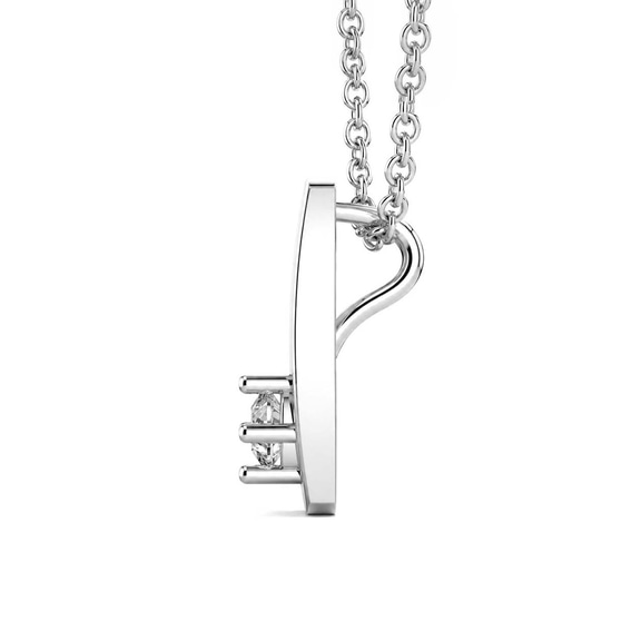 14kt White Gold Minimal Lab Diamond Initial D Necklace (1/5 Ct. Tw.) left