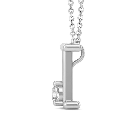 Platinum Minimal Lab Diamond Initial I Necklace (1/5 Ct. Tw.) left