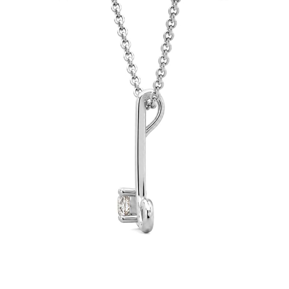 Platinum Minimal Lab Diamond Initial L Necklace (1/5 Ct. Tw.) left