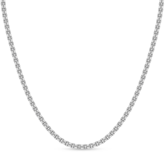 Platinum Lorel Emerald Lab Diamond Tennis Necklace (20 Ct. Tw.) front image