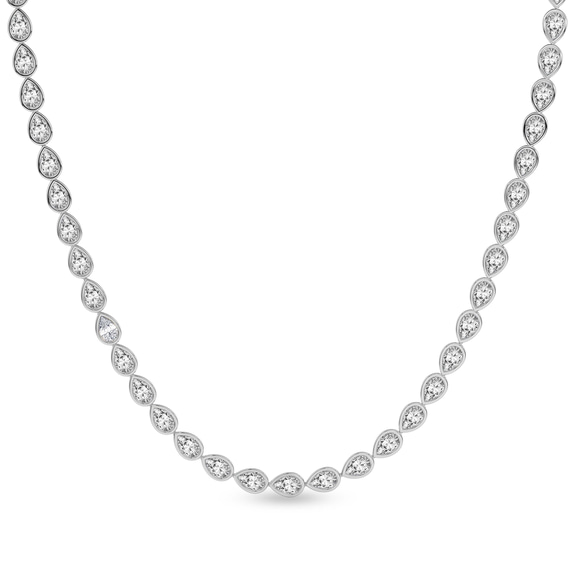 Platinum Infinity Pear Lab Diamond Tennis Necklace (7 Ct. Tw.) front image