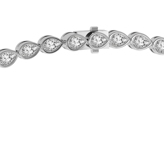 Platinum Infinity Pear Lab Diamond Tennis Necklace (7 Ct. Tw.) side right image one