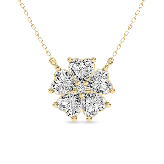 14ct Yellow Gold Heart Bloom Lab Diamond Fashion Necklace (1 Ct. Tw.) front image