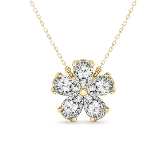 14ct Yellow Gold Pear Petal Lab Diamond Fashion Necklace (1/2 Ct. Tw.) front image