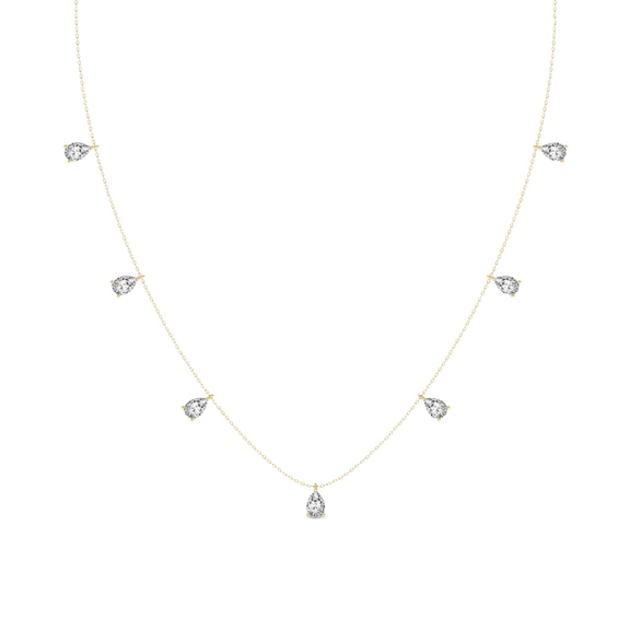 14kt Yellow Gold Lace of Love Pear Lab Diamond Station Fashion Necklace (1/2 Ct. Tw.) front image
