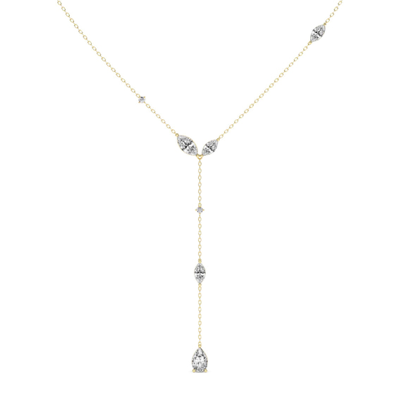 14kt Yellow Gold Promise Chain Lariat Lab Diamond Fashion Necklace (1 Ct. Tw.) front image