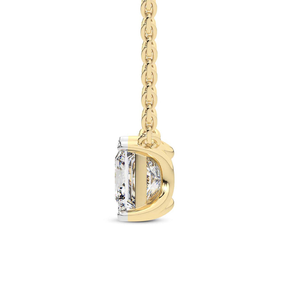 9ct Yellow Gold Zenobia Princess Lab Diamond Solitaire Necklace (1 1/2 Ct. Tw.) right