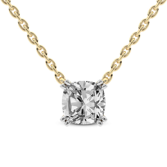 10kt Yellow Gold Bianca Cushion Lab Diamond Solitaire Necklace (1/2 Ct. Tw.) front image
