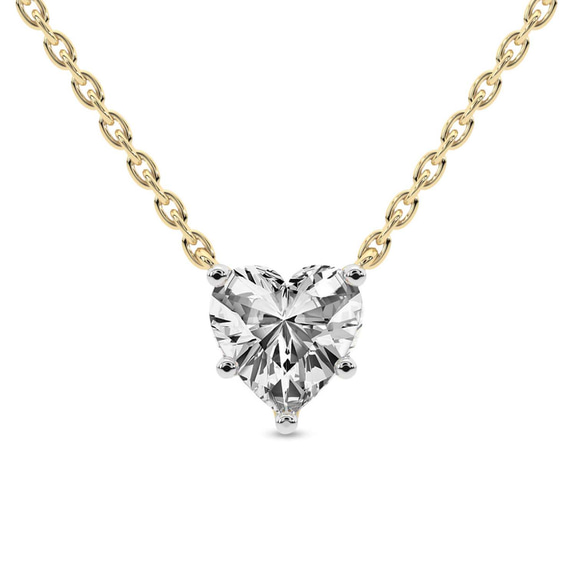 10kt Yellow Gold Amalia Heart Lab Diamond Solitaire Necklace (6 Ct. Tw.) front image