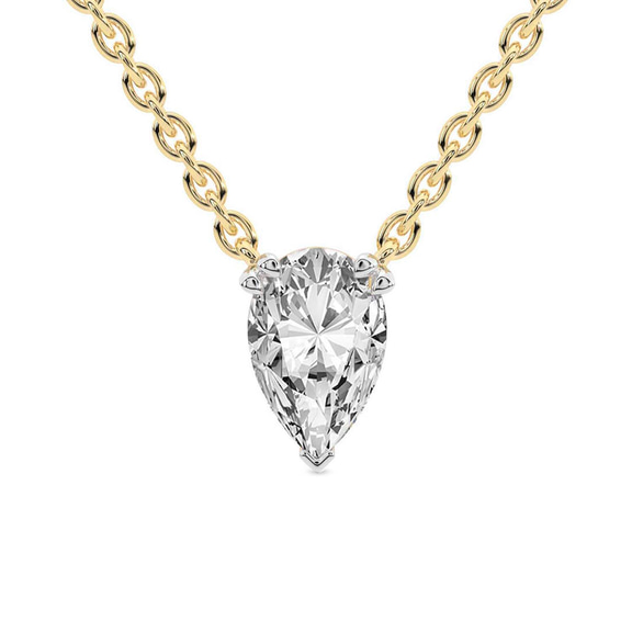 14kt Yellow Gold Fiona Pear Lab Diamond Solitaire Necklace (1/2 Ct. Tw.) front image