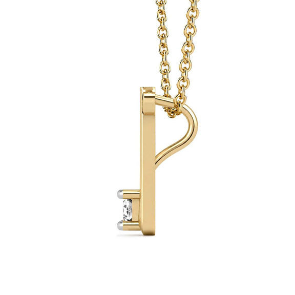 10kt Yellow Gold Minimal Lab Diamond Initial E Necklace (1/5 Ct. Tw.) left