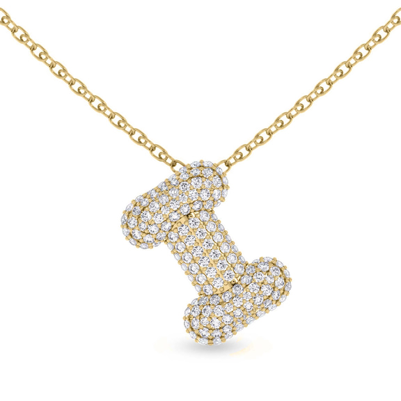 9ct Yellow Gold Lab Diamond Initial I Necklace (1 Ct. Tw.) front image