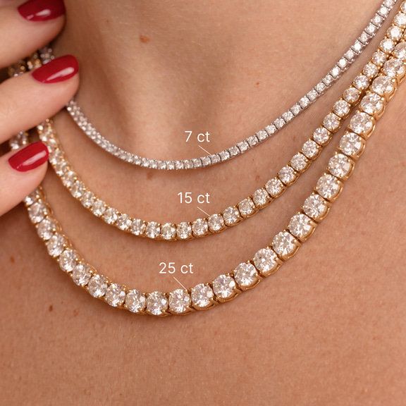 14kt Yellow Gold Naomi Round Lab Diamond Tennis Necklace (5 Ct. Tw.) color product image two
