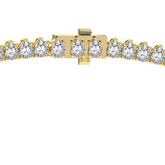 10kt Yellow Gold Bailey Pear Lab Diamond Tennis Necklace (15 Ct. Tw.) side right image one
