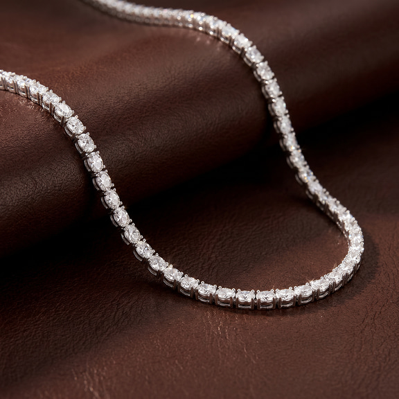 10kt Yellow Gold Eden Oval Lab Diamond Tennis Necklace (7 Ct. Tw.) color product image two