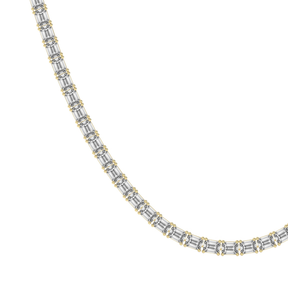 14kt Yellow Gold Lorel Emerald Lab Diamond Tennis Necklace (20 Ct. Tw.) right