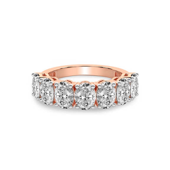10kt Rose Gold Blanca Oval Lab Diamond Anniversary Band (4 Ct. Tw.) front image