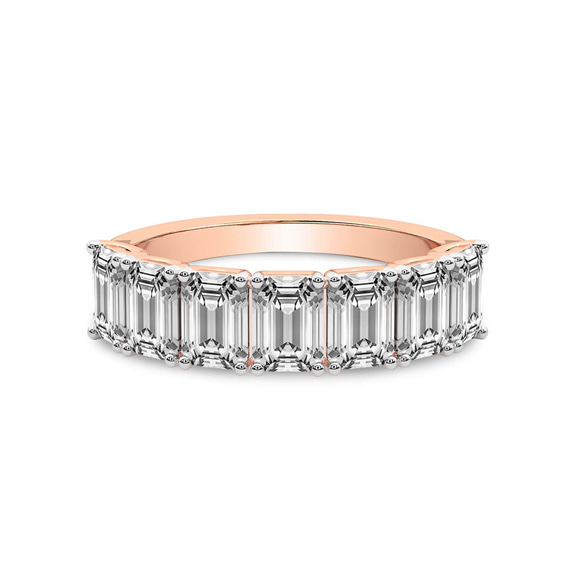 9ct Rose Gold Marcela Emerald Lab Diamond Anniversary Band (4 Ct. Tw.) front image