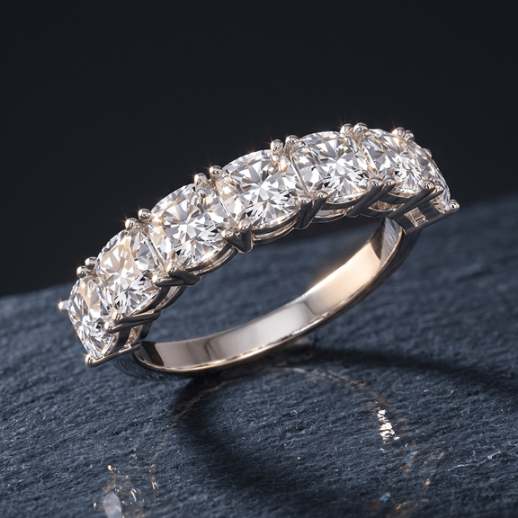 10kt Rose Gold Belen Cushion Lab Diamond Anniversary Band (1 Ct. Tw.) color product image two