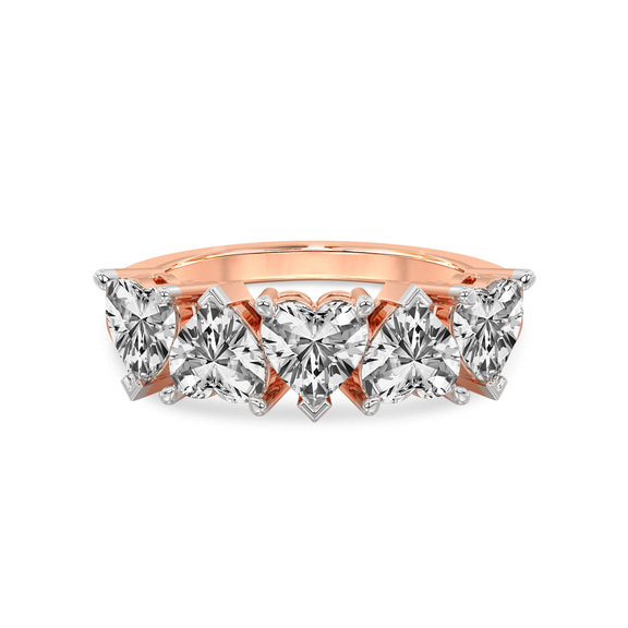 14kt Rose Gold Octavia Heart Lab Diamond Anniversary Band (3 Ct. Tw.) front image