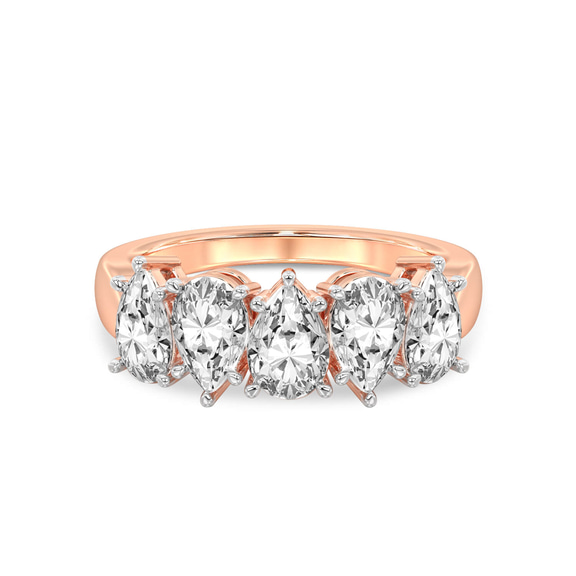14ct Rose Gold Blakely Pear Lab Diamond Anniversary Band (2 Ct. Tw.) front image
