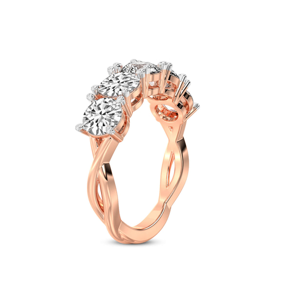 10kt Rose Gold Noella Round Lab Diamond Anniversary Band (6 Ct. Tw.) left